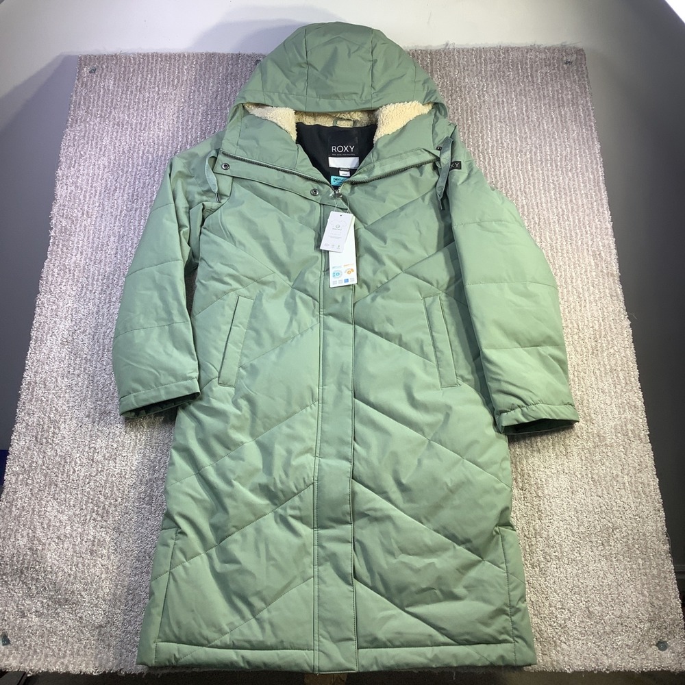 Roxy Ellie JK Womens Snowboard Ski Coat Jacket‎ Puffer Sage Green Size Small NWT